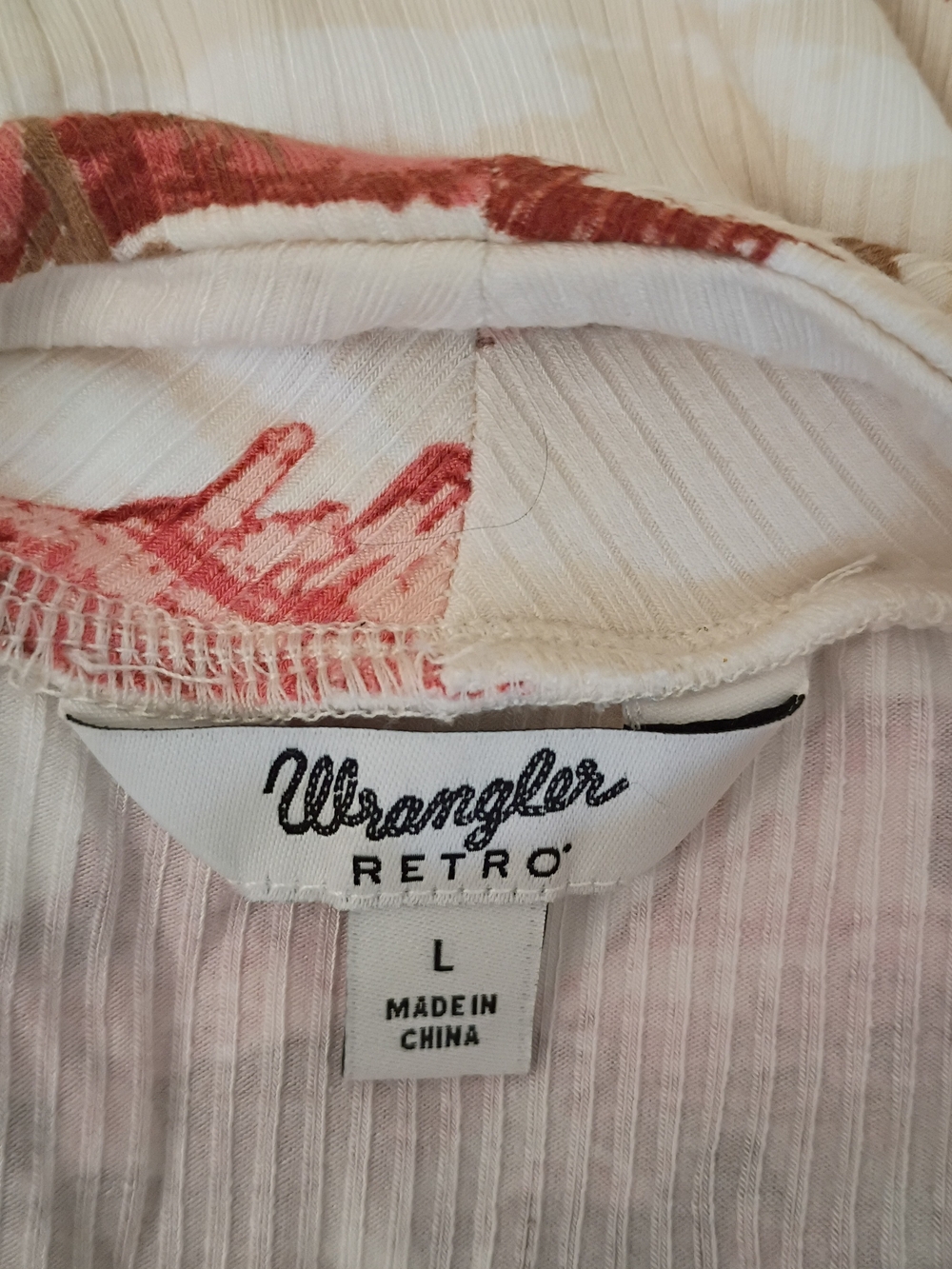Cream Western-Print Long Sleeve Tee - Picture 3 of 3